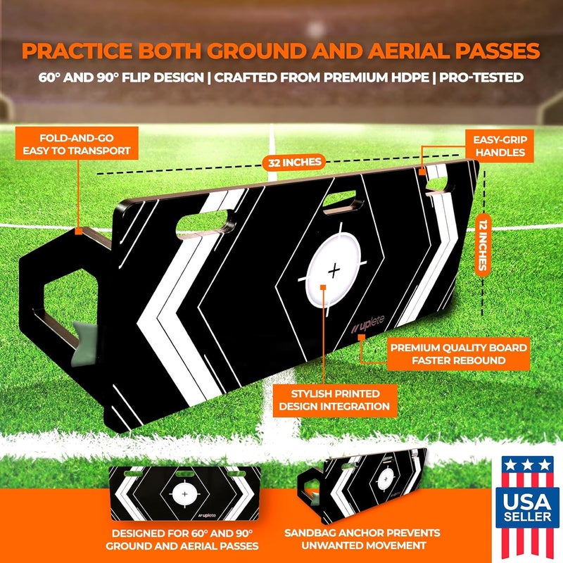 Uplete Portable Soccer Rebounder Board - Dual Angle Training Wall for Passing & Shooting - Large Surface Area - Image 2